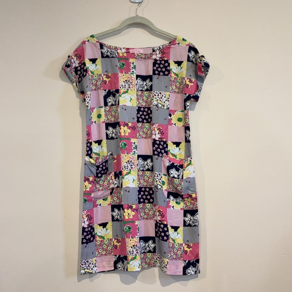 Lilly Pulitzer  |  Ain’t No Lady  | Patchwork Dress Shift Tunic  Madras. | Sz XS